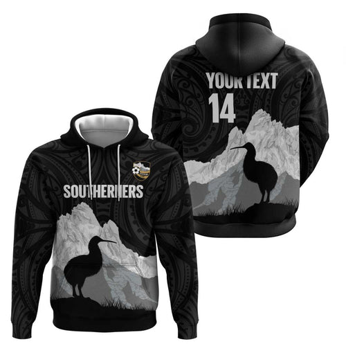 New Zealand South Island Football Custom Hoodie Aoraki Mount Cook With Kiwi Maori Pattern