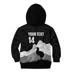 New Zealand South Island Football Custom Kid Hoodie Aoraki Mount Cook With Kiwi Maori Pattern