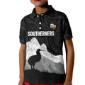 New Zealand South Island Football Custom Kid Polo Shirt Aoraki Mount Cook With Kiwi Maori Pattern