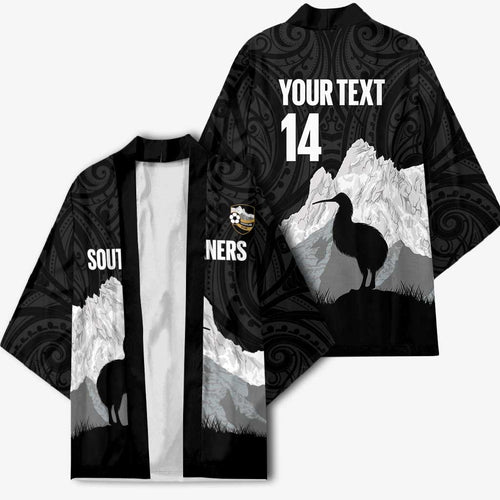 New Zealand South Island Football Custom Kimono Aoraki Mount Cook With Kiwi Maori Pattern