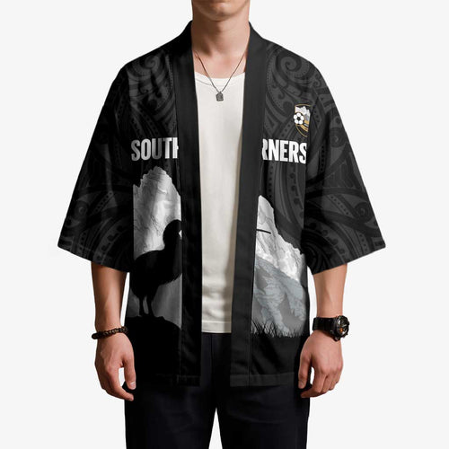 New Zealand South Island Football Custom Kimono Aoraki Mount Cook With Kiwi Maori Pattern