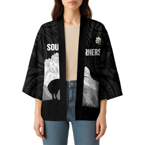 New Zealand South Island Football Custom Kimono Aoraki Mount Cook With Kiwi Maori Pattern