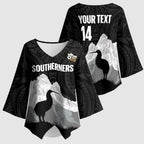 New Zealand South Island Football Custom Kimono Sleeve Blouse Aoraki Mount Cook With Kiwi Maori Pattern