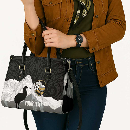 New Zealand South Island Football Custom Leather Bag Aoraki Mount Cook With Kiwi Maori Pattern