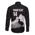 New Zealand South Island Football Custom Long Sleeve Button Shirt Aoraki Mount Cook With Kiwi Maori Pattern