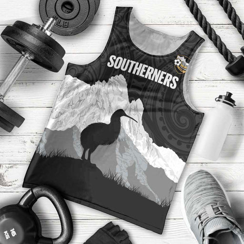 New Zealand South Island Football Custom Men Tank Top Aoraki Mount Cook With Kiwi Maori Pattern