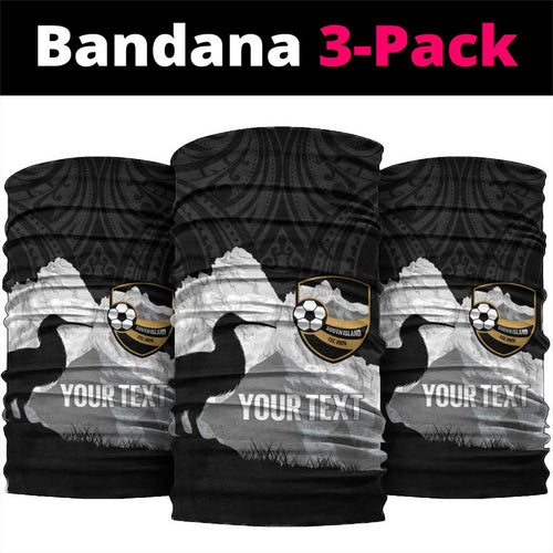 New Zealand South Island Football Custom Neck Gaiter Aoraki Mount Cook With Kiwi Maori Pattern