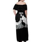New Zealand South Island Football Custom Off Shoulder Maxi Dress Aoraki Mount Cook With Kiwi Maori Pattern