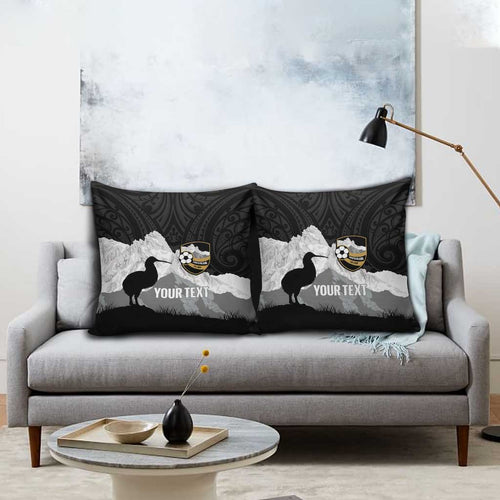 New Zealand South Island Football Custom Pillow Cover Aoraki Mount Cook With Kiwi Maori Pattern