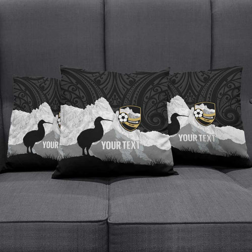 New Zealand South Island Football Custom Pillow Cover Aoraki Mount Cook With Kiwi Maori Pattern