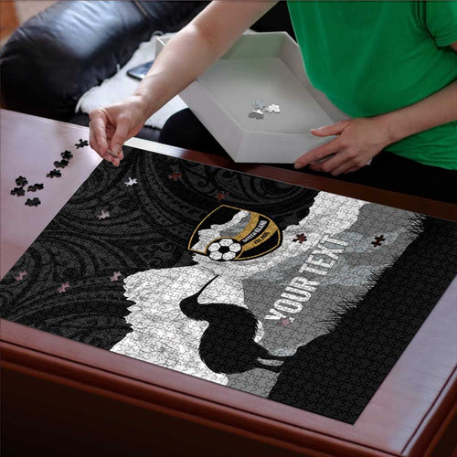 New Zealand South Island Football Custom Puzzle Aoraki Mount Cook With Kiwi Maori Pattern