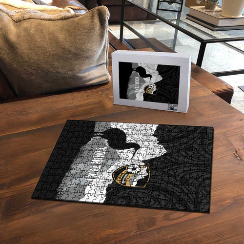 New Zealand South Island Football Custom Puzzle Aoraki Mount Cook With Kiwi Maori Pattern