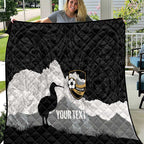 New Zealand South Island Football Custom Quilt Aoraki Mount Cook With Kiwi Maori Pattern