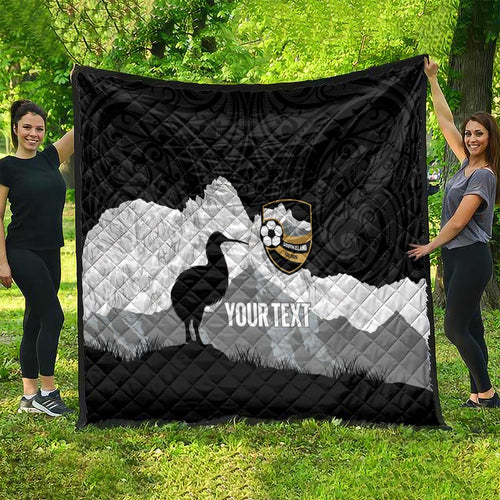 New Zealand South Island Football Custom Quilt Aoraki Mount Cook With Kiwi Maori Pattern