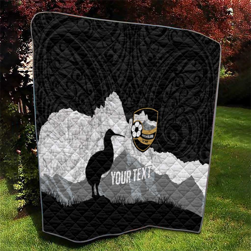 New Zealand South Island Football Custom Quilt Aoraki Mount Cook With Kiwi Maori Pattern