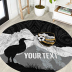 New Zealand South Island Football Custom Round Carpet Aoraki Mount Cook With Kiwi Maori Pattern