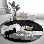 New Zealand South Island Football Custom Round Carpet Aoraki Mount Cook With Kiwi Maori Pattern
