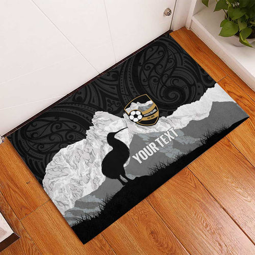 New Zealand South Island Football Custom Rubber Doormat Aoraki Mount Cook With Kiwi Maori Pattern