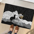 New Zealand South Island Football Custom Rubber Doormat Aoraki Mount Cook With Kiwi Maori Pattern