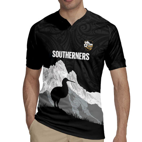 New Zealand South Island Football Custom Rugby Jersey Aoraki Mount Cook With Kiwi Maori Pattern