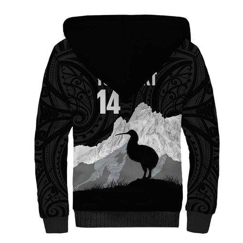 New Zealand South Island Football Custom Sherpa Hoodie Aoraki Mount Cook With Kiwi Maori Pattern