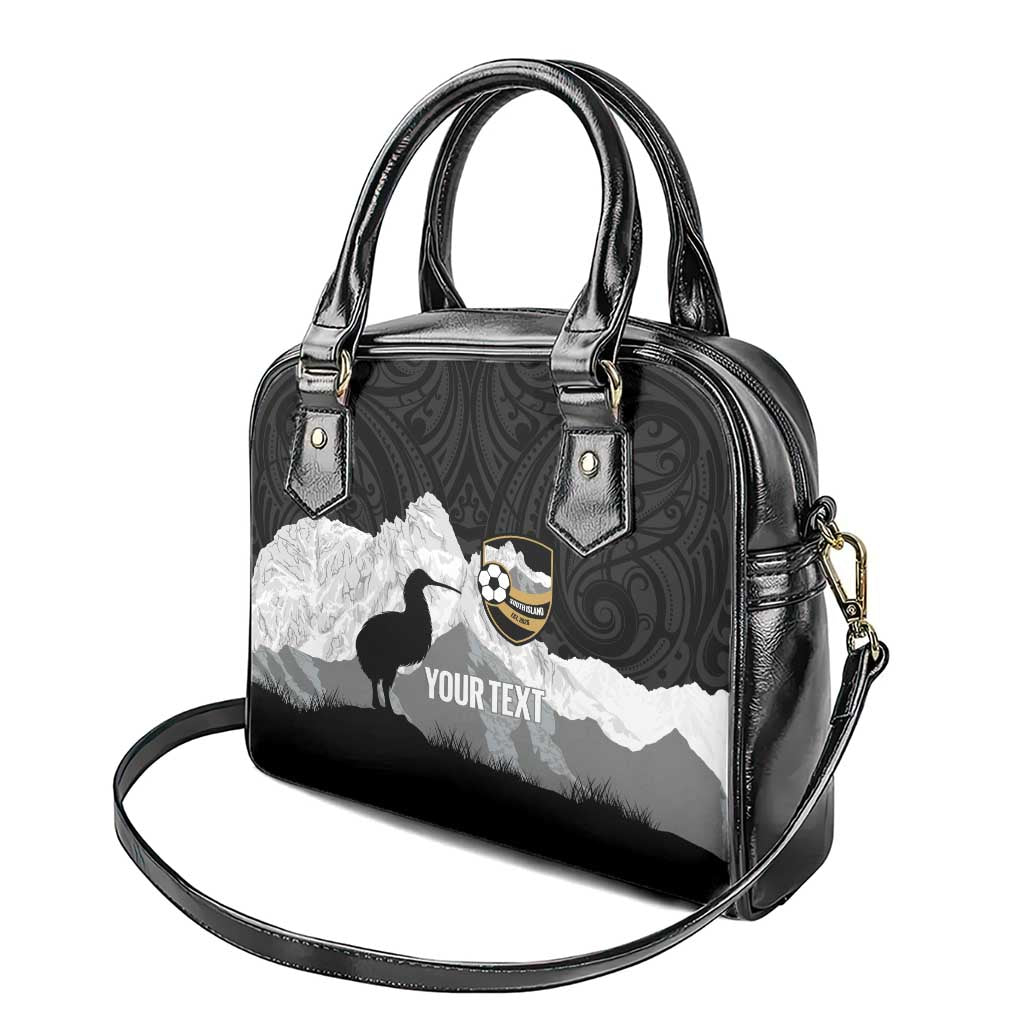 New Zealand South Island Football Custom Shoulder Handbag Aoraki Mount Cook With Kiwi Maori Pattern