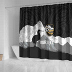 New Zealand South Island Football Custom Shower Curtain Aoraki Mount Cook With Kiwi Maori Pattern
