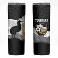 New Zealand South Island Football Custom Skinny Tumbler Aoraki Mount Cook With Kiwi Maori Pattern