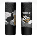 New Zealand South Island Football Custom Skinny Tumbler Aoraki Mount Cook With Kiwi Maori Pattern