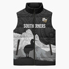 New Zealand South Island Football Custom Sleeveless Puffer Jacket Aoraki Mount Cook With Kiwi Maori Pattern