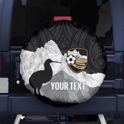 New Zealand South Island Football Custom Spare Tire Cover Aoraki Mount Cook With Kiwi Maori Pattern