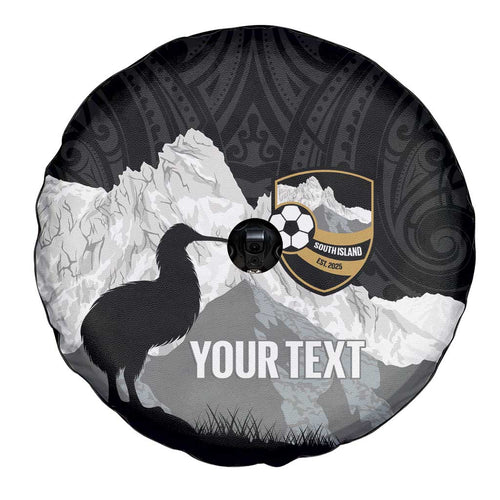 New Zealand South Island Football Custom Spare Tire Cover Aoraki Mount Cook With Kiwi Maori Pattern