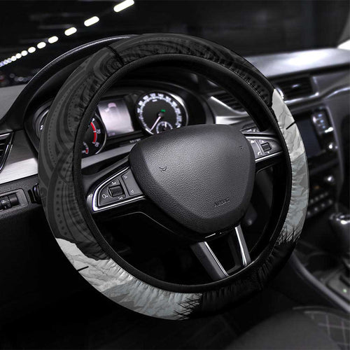 New Zealand South Island Football Steering Wheel Cover Aoraki Mount Cook With Kiwi Maori Pattern