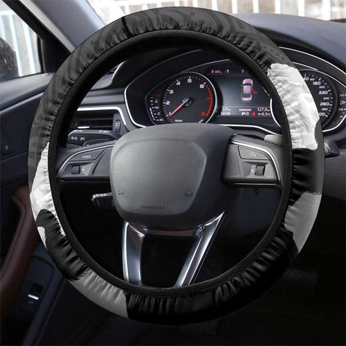 New Zealand South Island Football Steering Wheel Cover Aoraki Mount Cook With Kiwi Maori Pattern