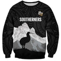New Zealand South Island Football Custom Sweatshirt Aoraki Mount Cook With Kiwi Maori Pattern