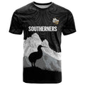 New Zealand South Island Football Custom T Shirt Aoraki Mount Cook With Kiwi Maori Pattern