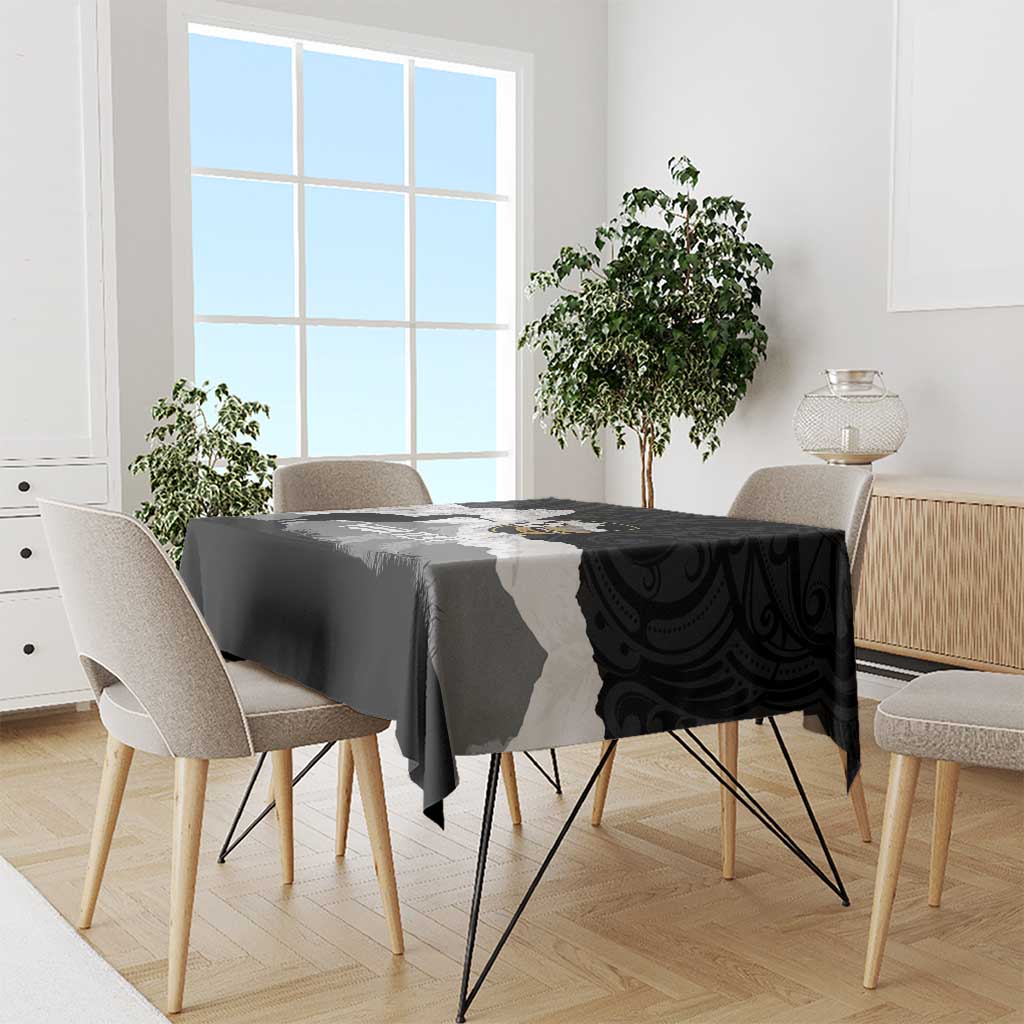 New Zealand South Island Football Custom Tablecloth Aoraki Mount Cook With Kiwi Maori Pattern