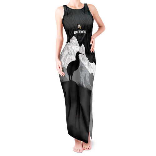 New Zealand South Island Football Custom Tank Maxi Dress Aoraki Mount Cook With Kiwi Maori Pattern