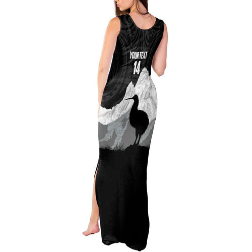 New Zealand South Island Football Custom Tank Maxi Dress Aoraki Mount Cook With Kiwi Maori Pattern