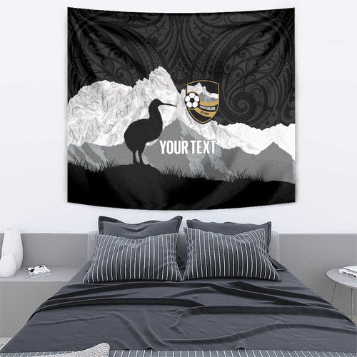 New Zealand South Island Football Custom Tapestry Aoraki Mount Cook With Kiwi Maori Pattern