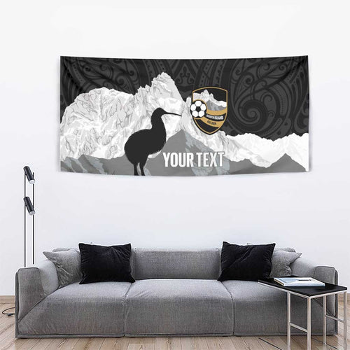 New Zealand South Island Football Custom Tapestry Aoraki Mount Cook With Kiwi Maori Pattern
