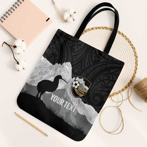 New Zealand South Island Football Custom Tote Bag Aoraki Mount Cook With Kiwi Maori Pattern