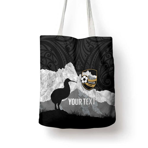 New Zealand South Island Football Custom Tote Bag Aoraki Mount Cook With Kiwi Maori Pattern