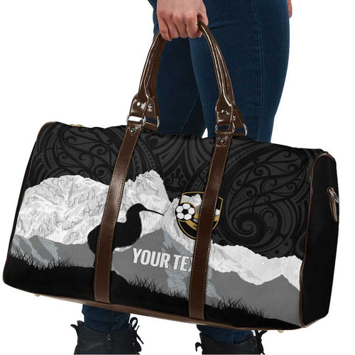New Zealand South Island Football Custom Travel Bag Aoraki Mount Cook With Kiwi Maori Pattern
