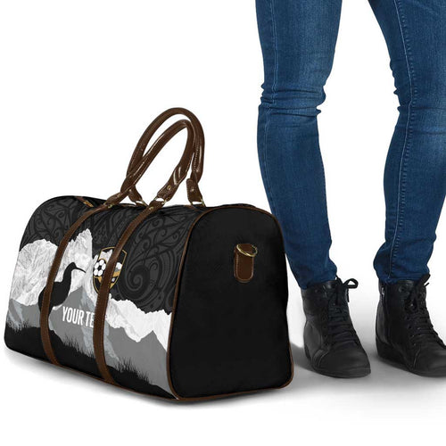 New Zealand South Island Football Custom Travel Bag Aoraki Mount Cook With Kiwi Maori Pattern