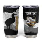 New Zealand South Island Football Custom Tumbler Cup Aoraki Mount Cook With Kiwi Maori Pattern
