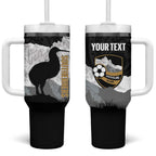 New Zealand South Island Football Custom Tumbler With Handle Aoraki Mount Cook With Kiwi Maori Pattern