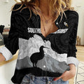 New Zealand South Island Football Custom Women Casual Shirt Aoraki Mount Cook With Kiwi Maori Pattern