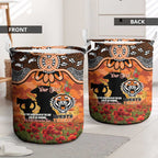 Personalised Tigers Rugby ANZAC Day Laundry Basket Last Post Poppy We Will Remember Them