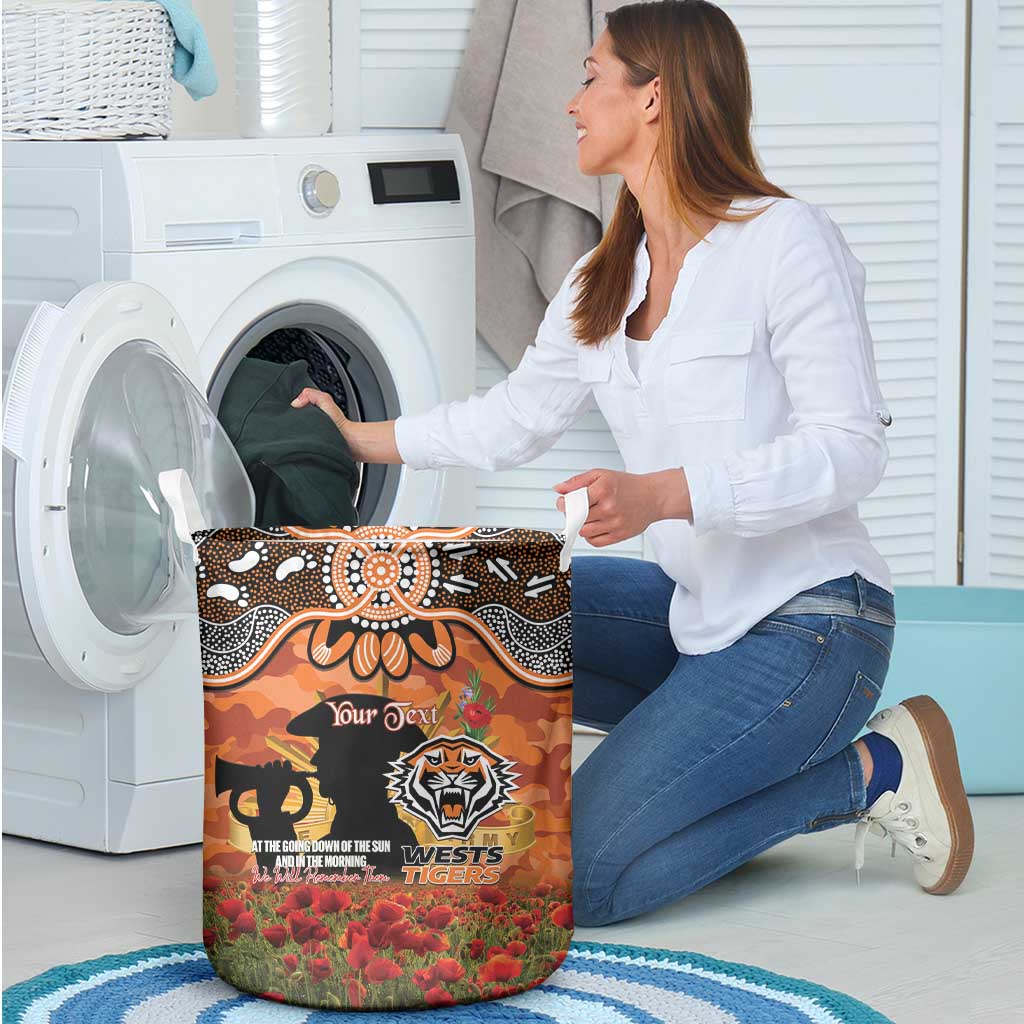 Personalised Tigers Rugby ANZAC Day Laundry Basket Last Post Poppy We Will Remember Them